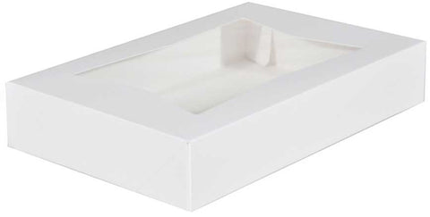 SCT White Plain Window Bakery Box, 12 x 8 x 2 1/4 inch -- 200 per case