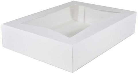 Southern Champion Tray White 1/2 Sheet Auto Bakery Window Box, 19 x 14 x 4 inch -- 50 per case