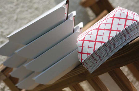 Southern Champion Tray Red Check Paperboard Rectangular Food Tray, 4 x 2.75 x 1.03 inch -- 1000 per case