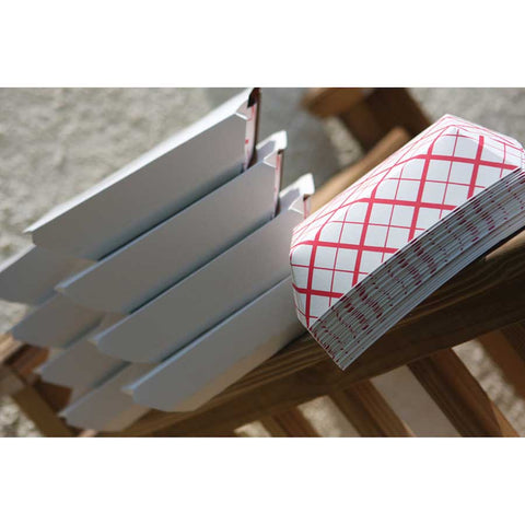Southern Champion Tray Number 40 Red Checked Paper Food Tray, 6 Ounce -- 1000 per case