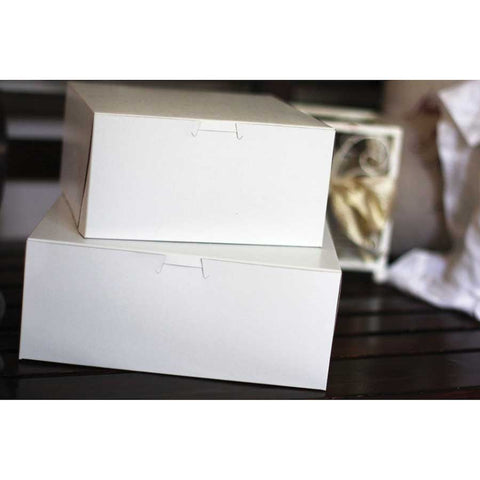 Southern Champion Tray Rectangular Lock Corner White Non-Window Bakery Box, 10 x 10 x 4 inch -- 100 per case
