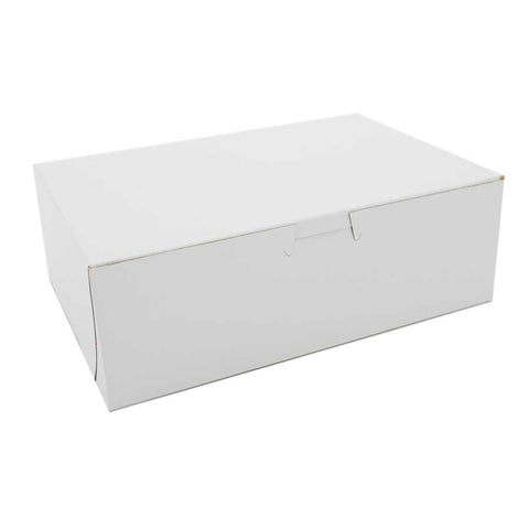 Southern Champion Tray Rectangular Lock Corner White Non-Window Bakery Box, 10 x 10 x 4 inch -- 100 per case
