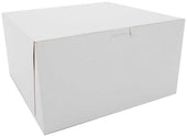 Southern Champion Tray White Kraft Clay Coated Lock Corner Cake Box, 10 x 10 x 5.5 inch -- 100 per case