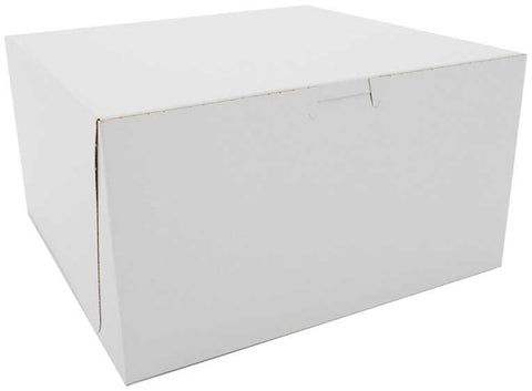 Southern Champion Tray White Kraft Clay Coated Lock Corner Cake Box, 10 x 10 x 5.5 inch -- 100 per case