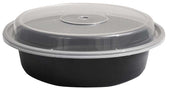 Pactiv Polypropylene Microwaveable Round Black Base Takeout Container and Clear Lid, 27 Ounce Capacity -- 150 per case