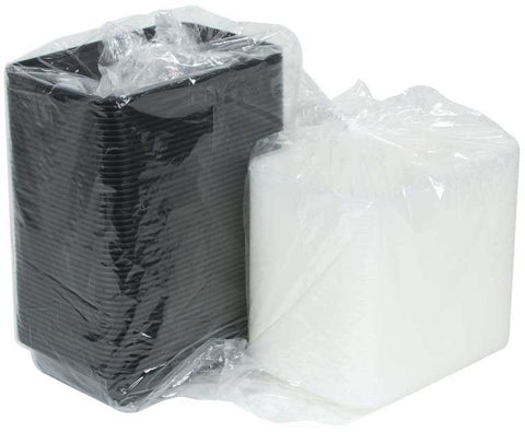 Pactiv VERSAtainer Polypropylene Microwaveable Rectangle Black Base Takeout Container and Clear Lid, 16 Ounce Capacity -- 150 per case