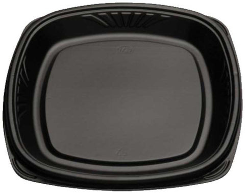 D and W Fine Pack Polystyrene Black Pearl Square Shallow Base Forum Plate, 10.25 inch -- 160 per case
