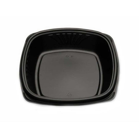 D and W Fine Pack Forum Black Polystyrene Square Plate, 9 x 9 x 1.85 inch -- 300 per case