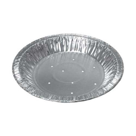 D and W Fine Pack Aluminum Silver Round Perforated Pie Pan, 8 inch -- 1000 per case