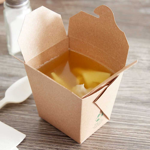 Westrock Fold-Pak Brown Paper Rectangular Microwavable Food Pail, 3.25 inch Height -- 450 per case