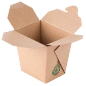 Westrock Fold-Pak Brown Paper Rectangular Microwavable Food Pail, 3.25 inch Height -- 450 per case