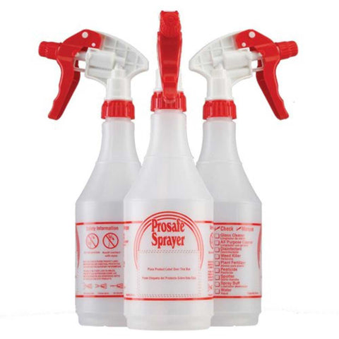 American Red/White Plastics ProSafe Trigger Sprayer and Bottle, 4 x 1.25 x 10.25 inch - 3 per pack