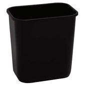 American Plastics Black Plastic Rectangle Waste Basket, 13.62 Quart -- 12 per case