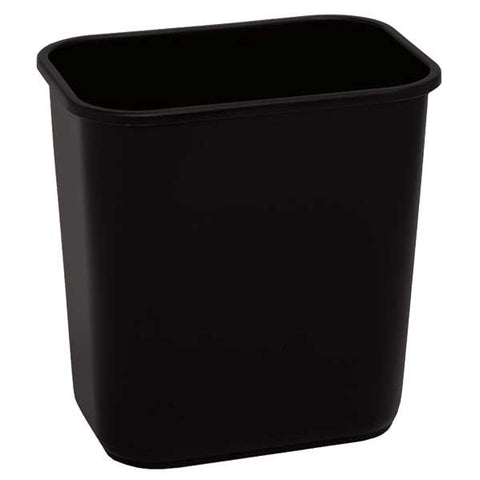 American Plastics Black Plastic Rectangle Waste Basket, 13.62 Quart -- 12 per case