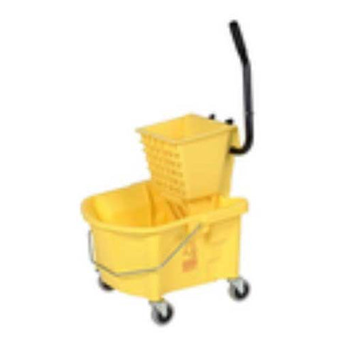 American Plastics Splash Guard Yellow Mop Bucket/Wringer Combo, 26 Quart