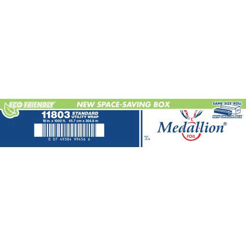 HFA Medallion Aluminum Silver Standard Foil Roll, 18 inch x 1000 Feet