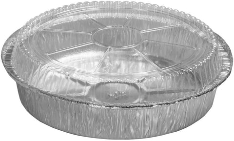 Handi Foil Aluminum Silver Round Container with Dome Lid, 8.94 x 8.94 x 1.66 inch -- 250 per case