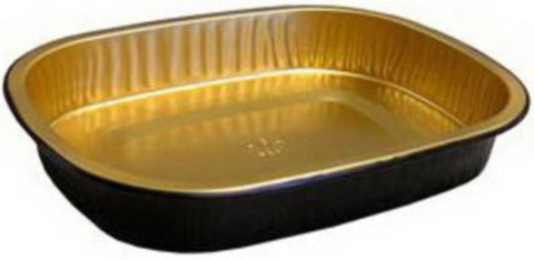 Handi Foil Gourmet-To-Go Aluminum Black and Gold Small Entree Container, 22 Ounce -- 300 per case
