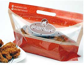 Elkay Ready Fresh 2.5 mil Polypropylene Grab N Go 8 Piece Chicken Pouch, 14 x 81/4 + 51/2 inch -- 250 per case