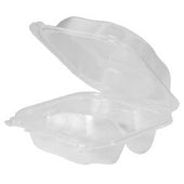 Genpak Clover Clear Polypropylene 3-Compartment Hinged Container, 7.5 x 7.5 x 2.88 inch -- 150 per case