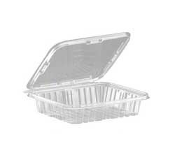 Inline Plastics Polyethylene Terephthalate Rectangular Tear Strip Salad Container, 35 Ounce -- 150 per case