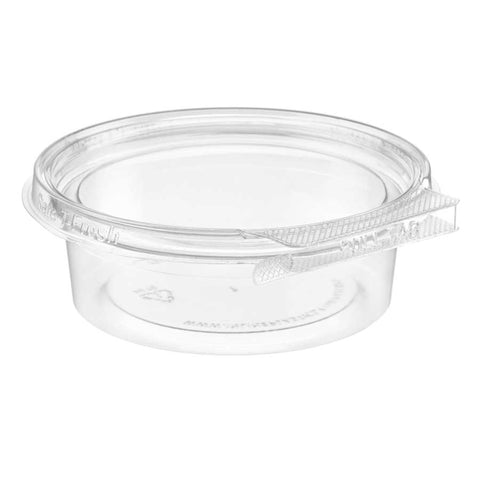 Inline Plastics Clear PET Round Clamshell Container with Tear Strip, 8 Ounce -- 340 per case