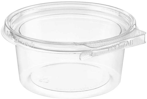 Inline Plastics Polyethylene Terephthalate Round Clear PET Clamshell Container with Tear Strip -- 320 per case
