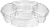 Inline Plastics 4 Compartment Party Platter with Lid, 115 Ounce -- 50 per case