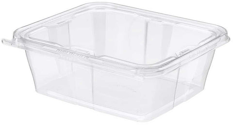 Inline Plastics Safe-T-Fresh Tear Strip Hinged Deli Tub, 64 Ounce -- 150 per case