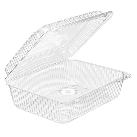 Inline Plastics Clear PET Clamshell Container with Hinged Lid, 130.2 Ounce -- 300 per case