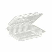 Inline Plastics Clear Polyethylene Terephthalate Clamshell Container with Hinged Lid, 6.93 x 5.87 x 2.62 inch Overall Dimensions -- 300 per case