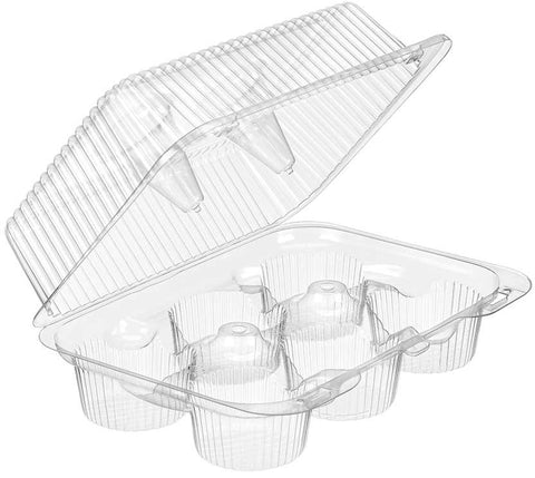 Inline Plastics 6 Compartment Hinged Cupcake Container, 9.62 x 6.75 x 3.7 inch -- 300 per case