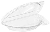Inline Plastics Pete Clear Hinged Half Pie Container, 9 inch -- 250 per case