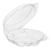 Inline Plastics Clear Polyethylene Terephthalate Round Hinged Pie Container, 8 inch -- 200 per case