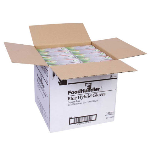 FoodHandler Small Textured Blue Powder Free Hybrid Gloves -- 1000 per case