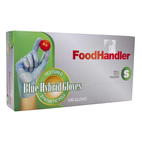 FoodHandler Small Textured Blue Powder Free Hybrid Gloves -- 1000 per case