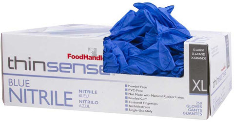 Foodhandler Thinsense Extra Large Blue Powder Free Nitrile Glove -- 1000 per case