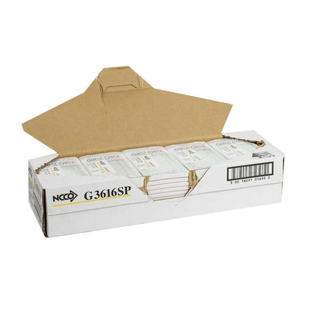 National Checking Rectangular Medium Paper Green 15 Lines One-Part Guest Check, 6.75 x 3.5 - 100 count per book -- 50 books per case