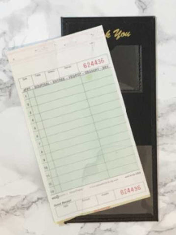 National Checking Medium-Wide Green Three-Part Carbonless Guest Check with Beverage Backer, 7.25 x 4.25 inch -- 2000 per case