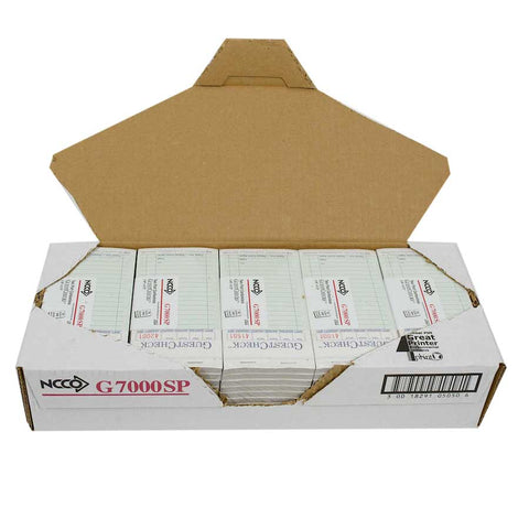 National Checking Rectangular Medium Paper Green 17 Lines Two-Part Guest Check, 6.75 x 3.5 inch -- 2500 per case