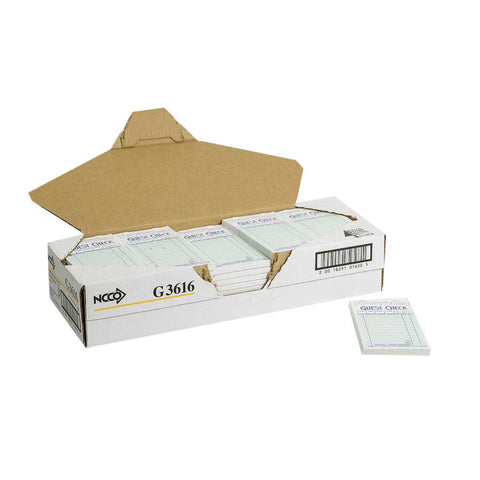 National Checking Rectangular Medium Paper Green 15 Lines One-Part Guest Check, 6.75 x 3.5 x 18.3 inch -- 5000 per case