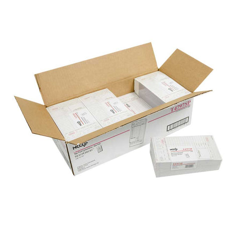 National Checking Medium Tan Paper Cardboard 12 Lines Two-Part Guest Check, 7.75 x 4.25 inch -- 2000 per case