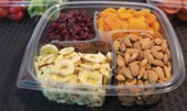 SureStrip Clear Polyethylene Terephthalate 4 Compartment Square Tray, 9.65 x 9.65 x 2.71 inch -- 200 per case
