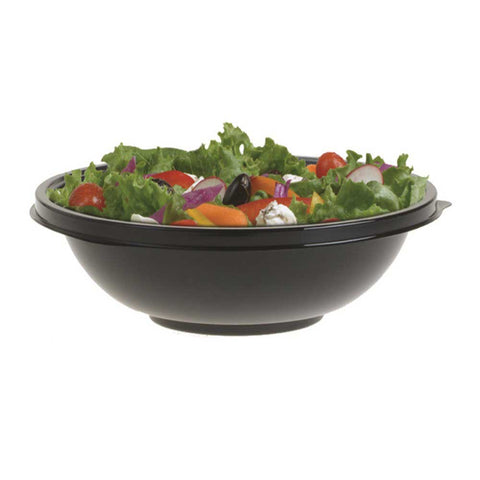 Sabert Black Medium PET Round Bowl, 7.5 x 2.9 inch -- 300 per case