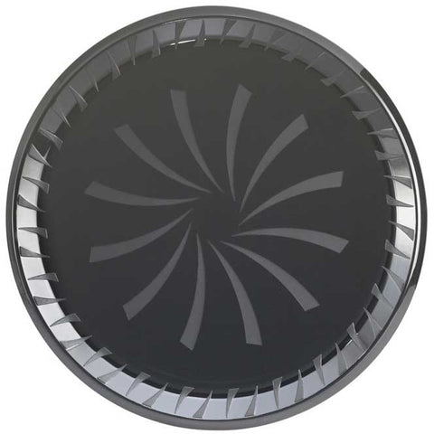 Sabert Sturdiware Black Round Platter with Clear PET High Dome Lid, 12 inch -- 25 per case