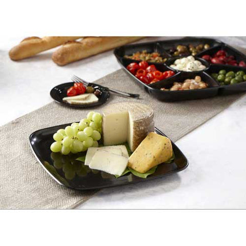 Sabert Mozaïk PET Square Platter with Clear Dome Lid, 16 inch -- 25 per case