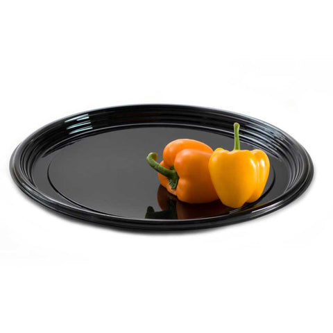 Sabert Black PET Round Onyx Platter, 18 x 0.88 inch -- 36 per case