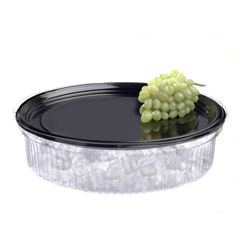 Sabert Black PET Round Onyx Platter, 18 x 0.88 inch -- 36 per case