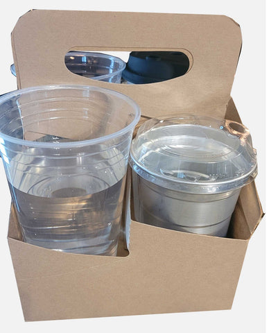 Specialty Quality Packaging 4 Cup Carry Tray with Handle, 7.25 x 7 x 9.25 inch -- 100 per case