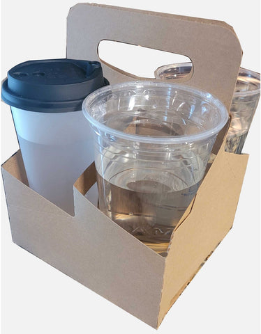 Specialty Quality Packaging 4 Cup Carry Tray with Handle, 7.25 x 7 x 9.25 inch -- 100 per case